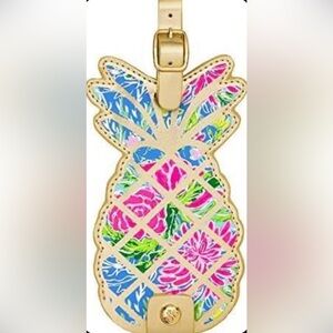 Lilly Pulitzer Pink and Blue Pineapple Luggage Tag